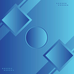 Blue Square and Cirlce abstract futuristic geometric technology background. Science and technology.