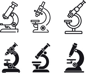 microscope icon set