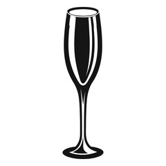 Elegant Champagne Glass Silhouette with Bubbles for Celebration Themes