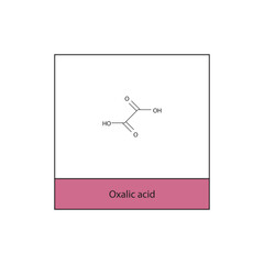Oxalic acid skeletal structure diagram.aliphatic acid compound molecule scientific illustration.