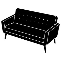 white sofa isolated on black