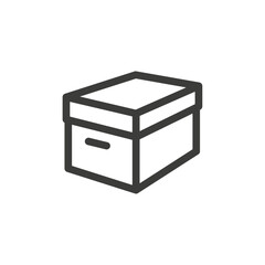 Box icon Simple outline vector logo