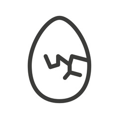 Broken egg icon Simple outline vector logo