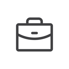 Briefcase icon Simple outline vector logo