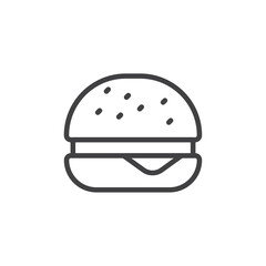 Burger icon Simple outline vector logo
