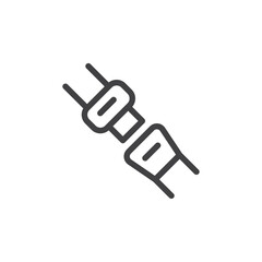 Car seat belt icon Simple outline vector logo
