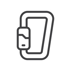 Carabiner icon Simple outline vector logo