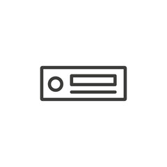 Car radio icon Simple outline vector logo