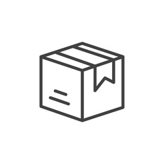Cargo box icon Simple outline vector logo