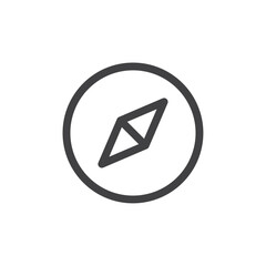 Compass icon Simple outline vector logo