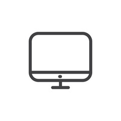 Computer icon Simple outline vector logo