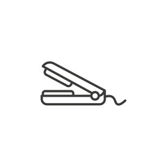 Hair straightener icon Simple outline vector logo