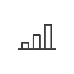 Growing graph icon Simple outline vector logo
