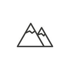 Mountains icon Simple outline vector logo