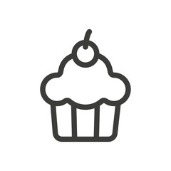 Muffin icon Simple outline vector logo