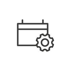 Planning calendar icon Simple outline vector logo