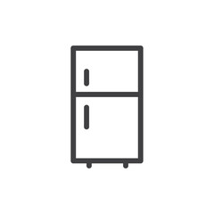 Refrigerator icon Simple outline vector logo