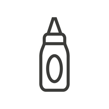 recommend clip art: Sauces bottle icon Simple outline vector logo