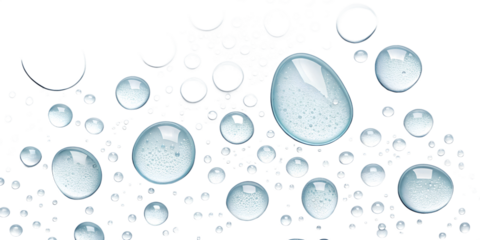 water drops on blue background isolated on white background 