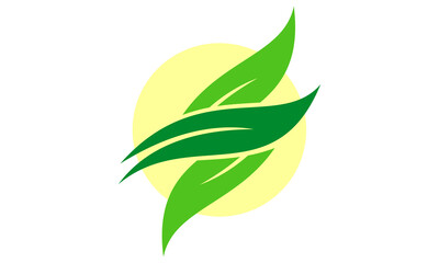 green leaf design logo