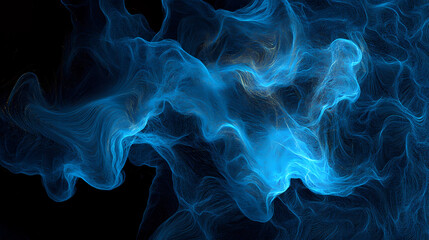 Fototapeta premium Digital particle wave pattern in blue, dark futuristic background, radiant glow. Radiant. Illustration