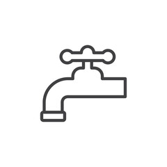 Water tap icon Simple outline vector logo