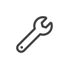 Wrench icon Simple outline vector logo