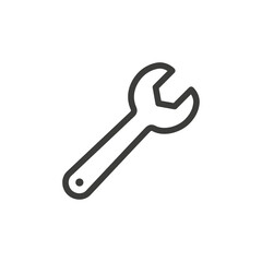 Wrench icon Simple outline vector logo
