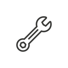Wrench icon Simple outline vector logo
