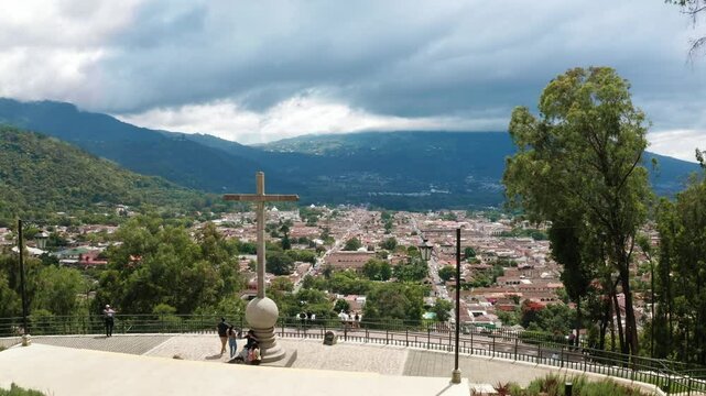 Antigua Guatemala, Panorama, Mirador, cima, La cruz, paisaje dron