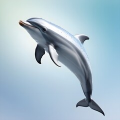 Obraz premium A sleek shiny dolphin its body glistening