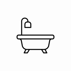 bathtub bathroom icon sign vector