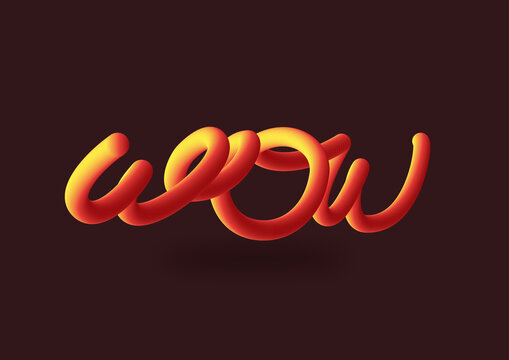 Typography Letter Wow 