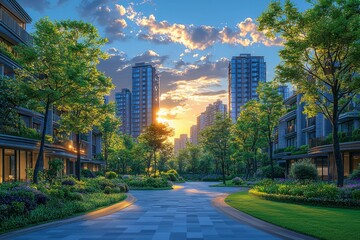 Obraz premium Modern city architecture in Chongqing's high-tech park, China.