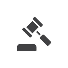 Law hammer icon simple vector symbol