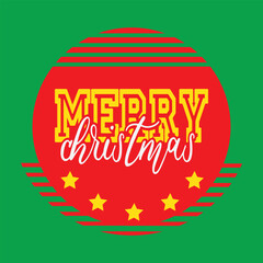 Merry Christmas T-shirt design vector art illustration 