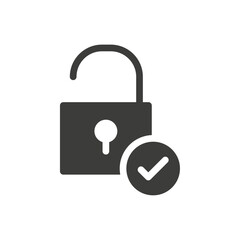 Padlock icon simple vector symbol