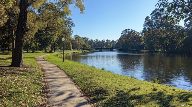 A walkway crossing the Parramatta River in Parramatta, located in western Sydney.