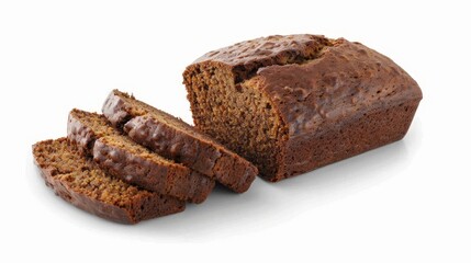 A loaf of sliced brown bread, showcasing its texture and inviting appearance.