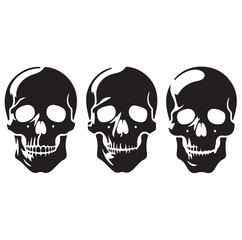 Skull silhouettes set vector illustration