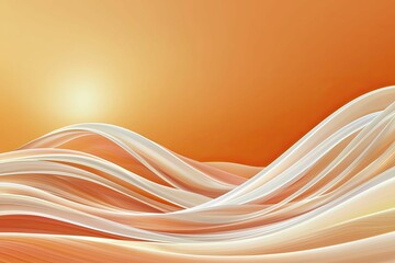 Fototapeta premium Fluid waves represent flexibility and growth, set against a vibrant orange backdrop, embodying speed and strength.