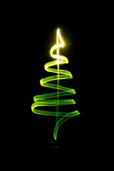 Weihnachtsbaum Lichtmalerei, Christmas tree light painting