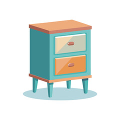 Minimalist Vector Illustration of Bed and Table Furniture for Modern Bedroom and Home Interior Design