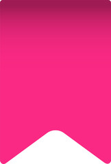 Simple minimalist pink bookmark icon is set against a clean white background, creating a striking visual contrast and suggesting organization, reading, and knowledge