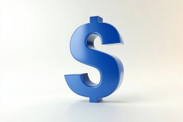 Obraz premium 3d blue dollar sign on white background