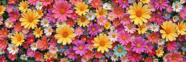 Obraz premium Colorful and vibrant abstract floral background resembling a blooming garden, abstract
