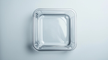 Clear Square Food Container No Food Flat-Lay Shot for a Clean, Contemporary Display