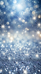 Silver blue sparkling background, vertical