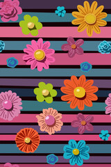 Vector abstract seamless background with bright flowers. Can be used for templates, posters, banners, covers.