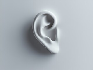 human ear in white